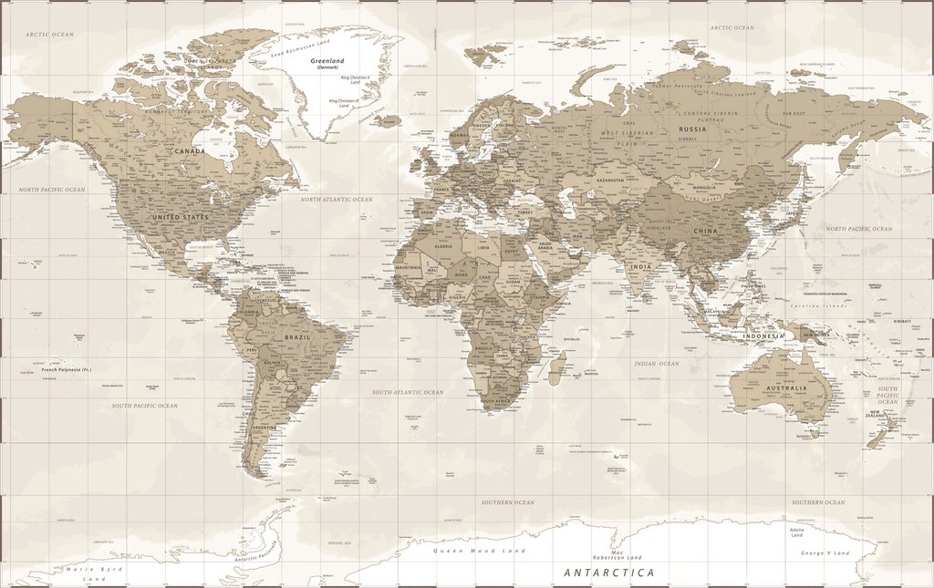 Stará mapa sveta — celý dizajn
