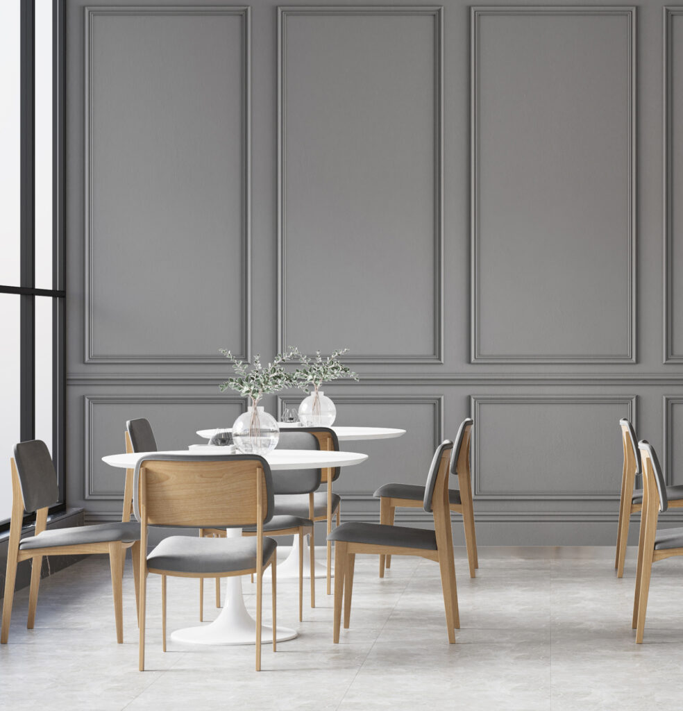 Antracitové panely s lištami — interiér 5