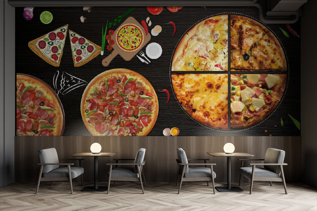 Pizze na tmavom pozadí — interiér 2