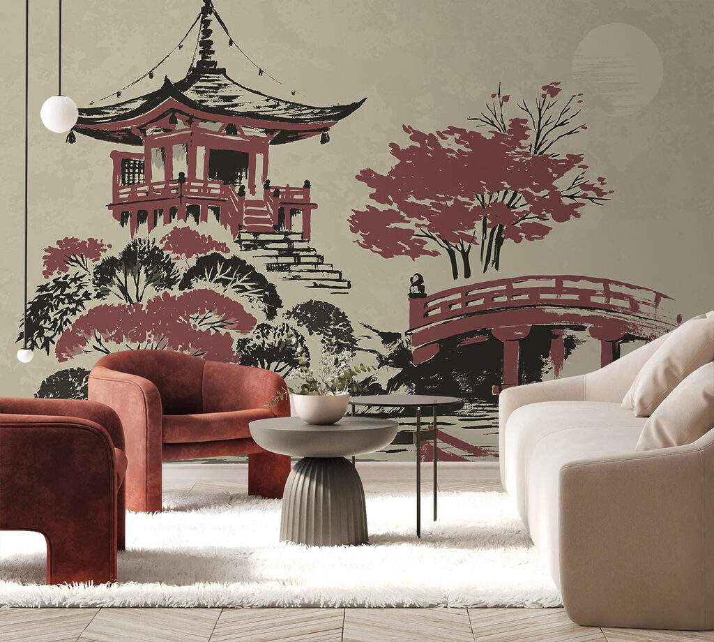 Pagoda s červeným mostom — interiér 1