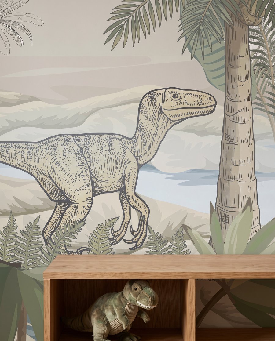 Dinosaury pri lesnom jazierku — detail