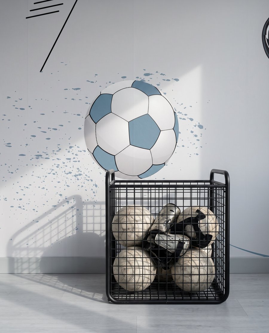 Futbalista v modrom skoku — detail