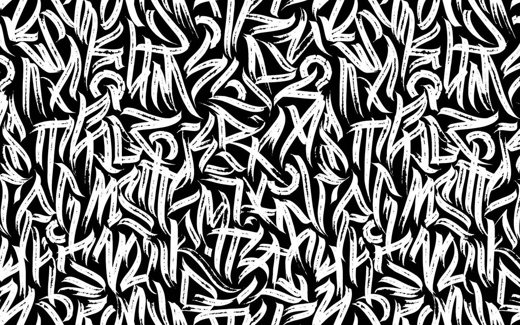 Graffiti z hranatých písmen — celý dizajn