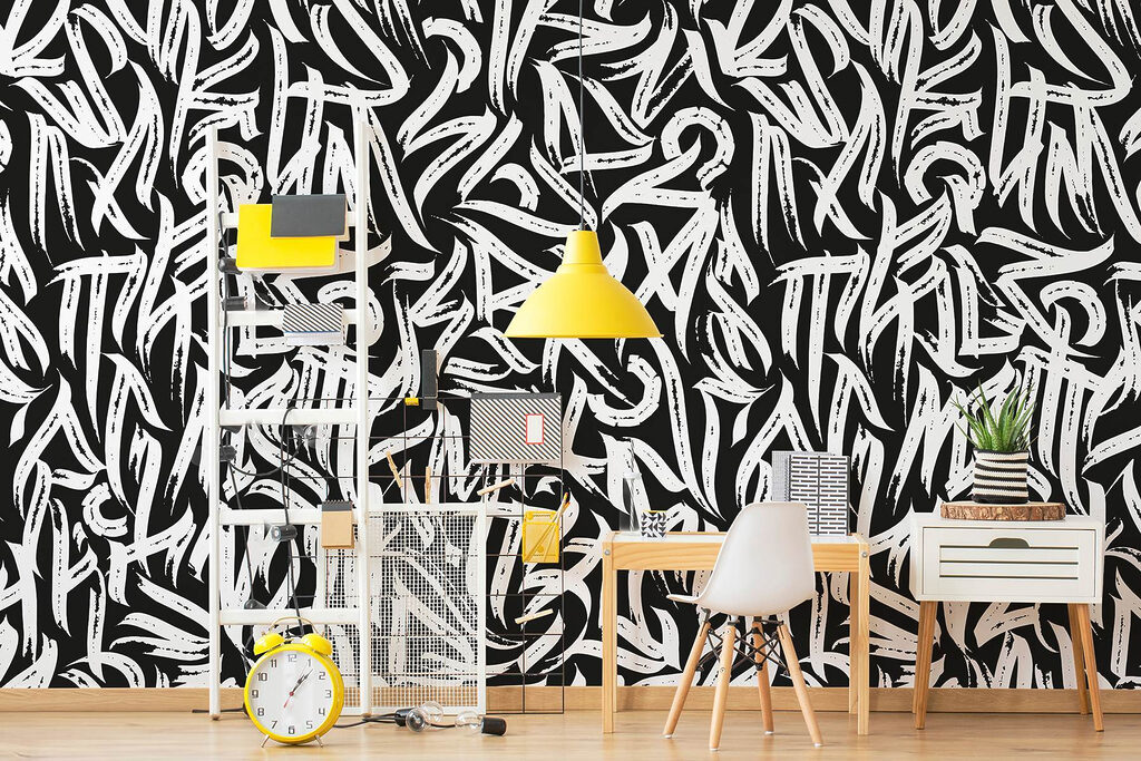 Graffiti z hranatých písmen — interiér 2