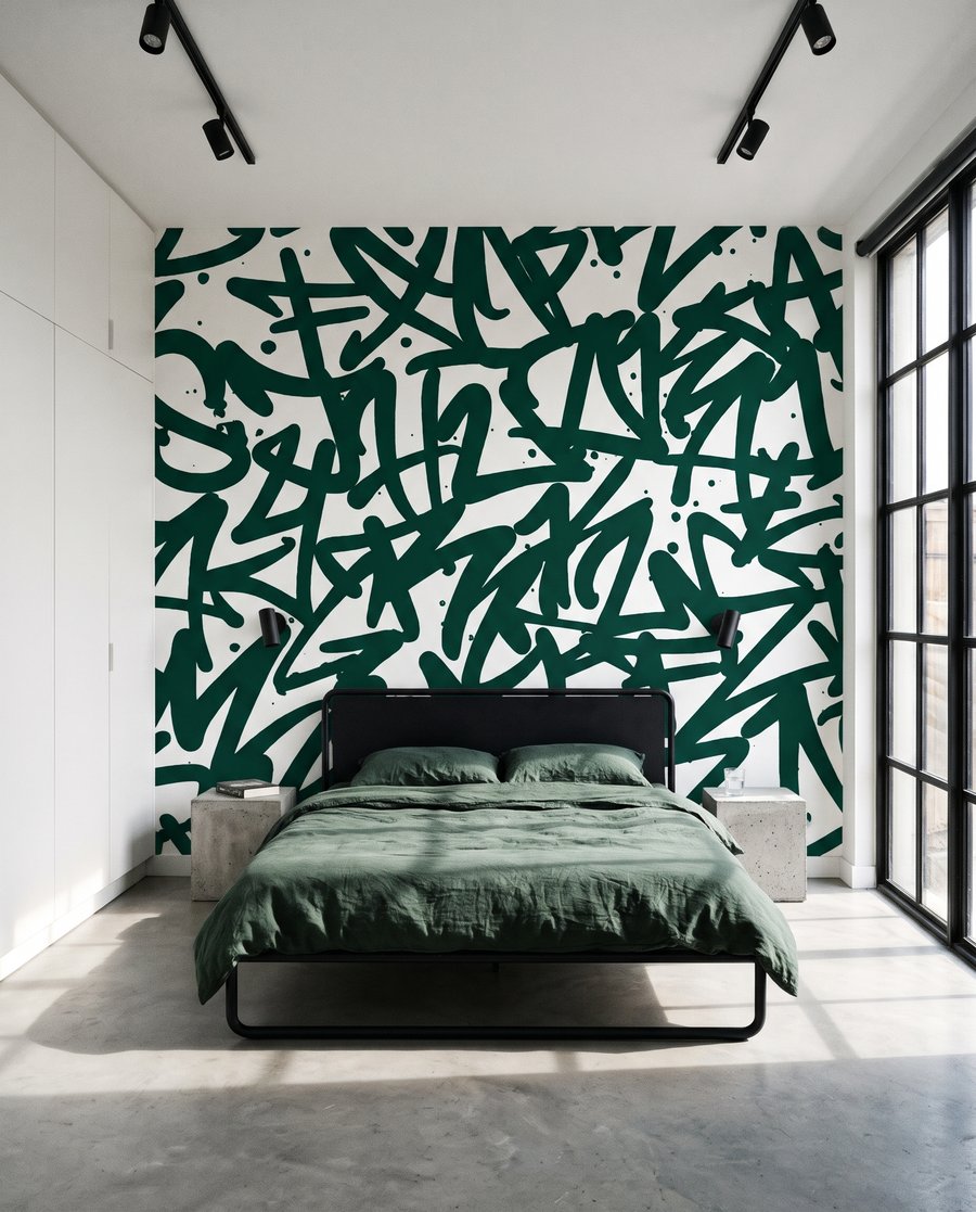 Preplietané graffiti písmená — interiér 2