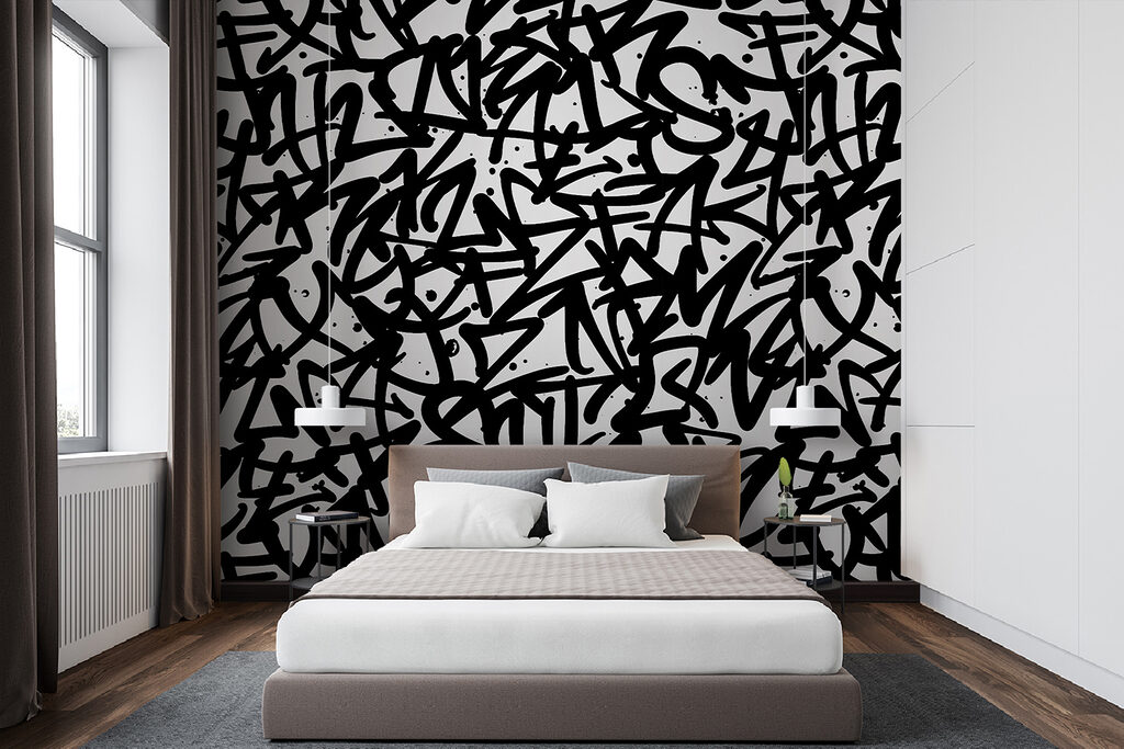 Preplietané graffiti písmená — interiér 2
