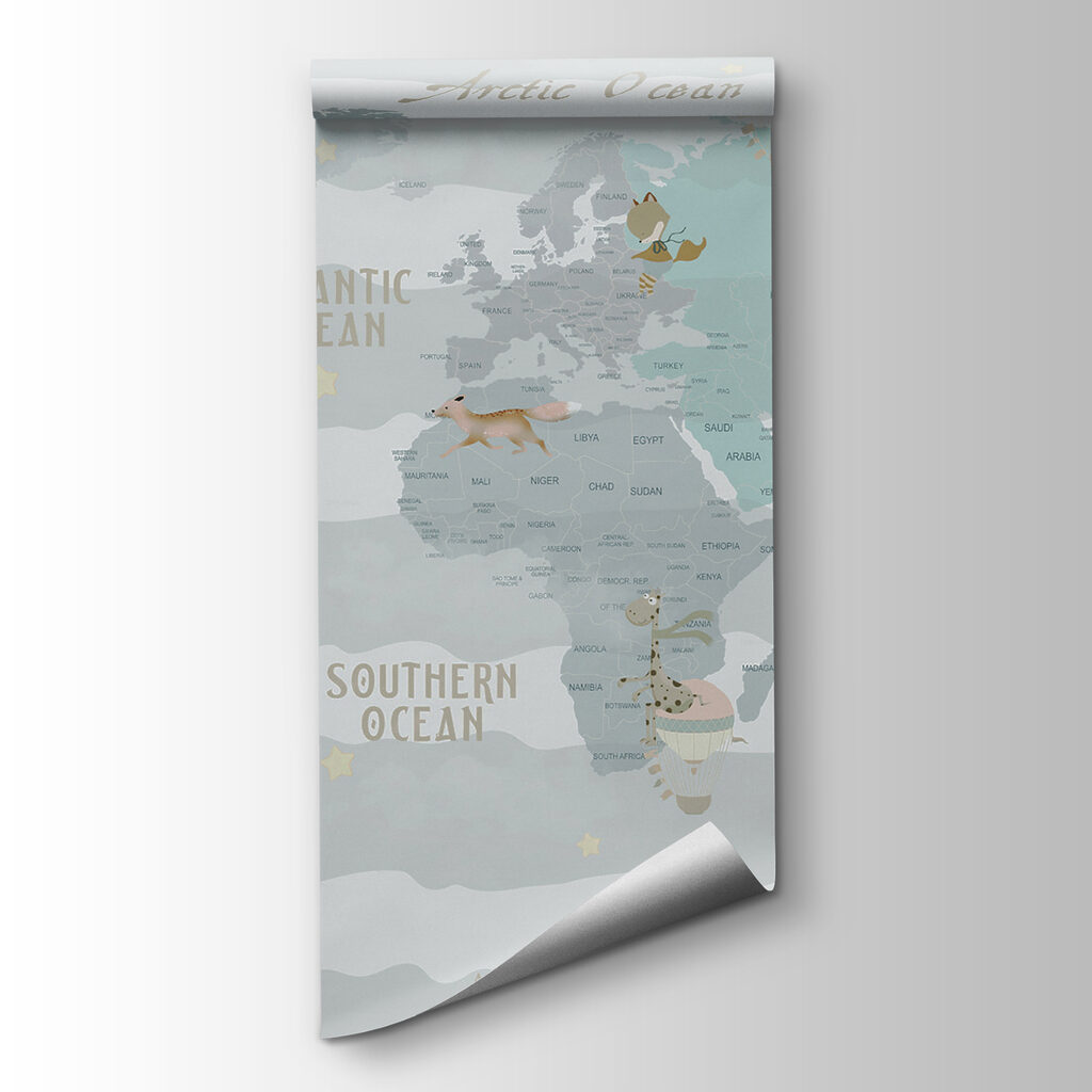 Pastelová mapa sveta — pohľad na tovar