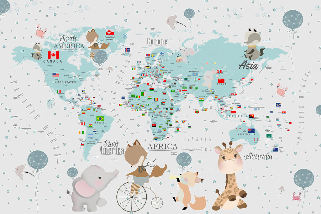Veselá mapa sveta — celý dizajn
