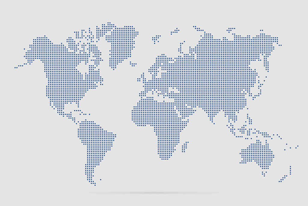 Mapa sveta z bodiek — celý dizajn