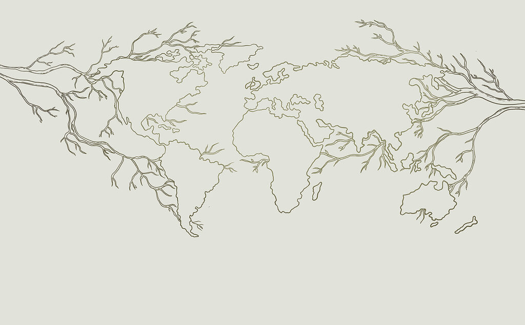 Mapa sveta z konárov — celý dizajn