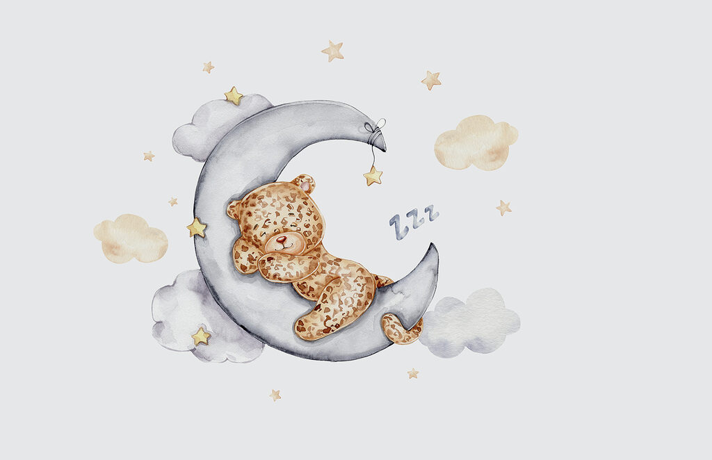 Leopardie mláďa na mesiaci — celý dizajn