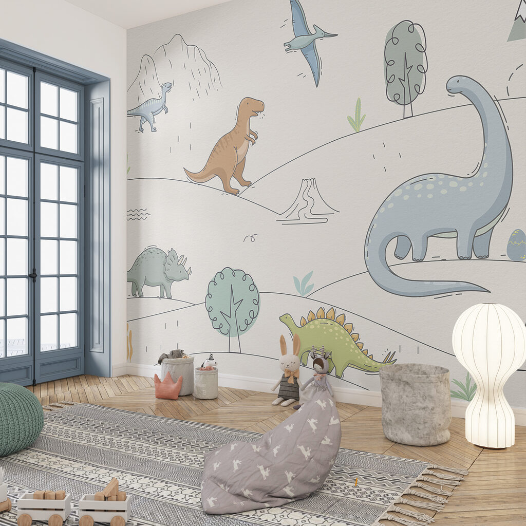 Dinosaury v jemných obrysoch — interiér 3