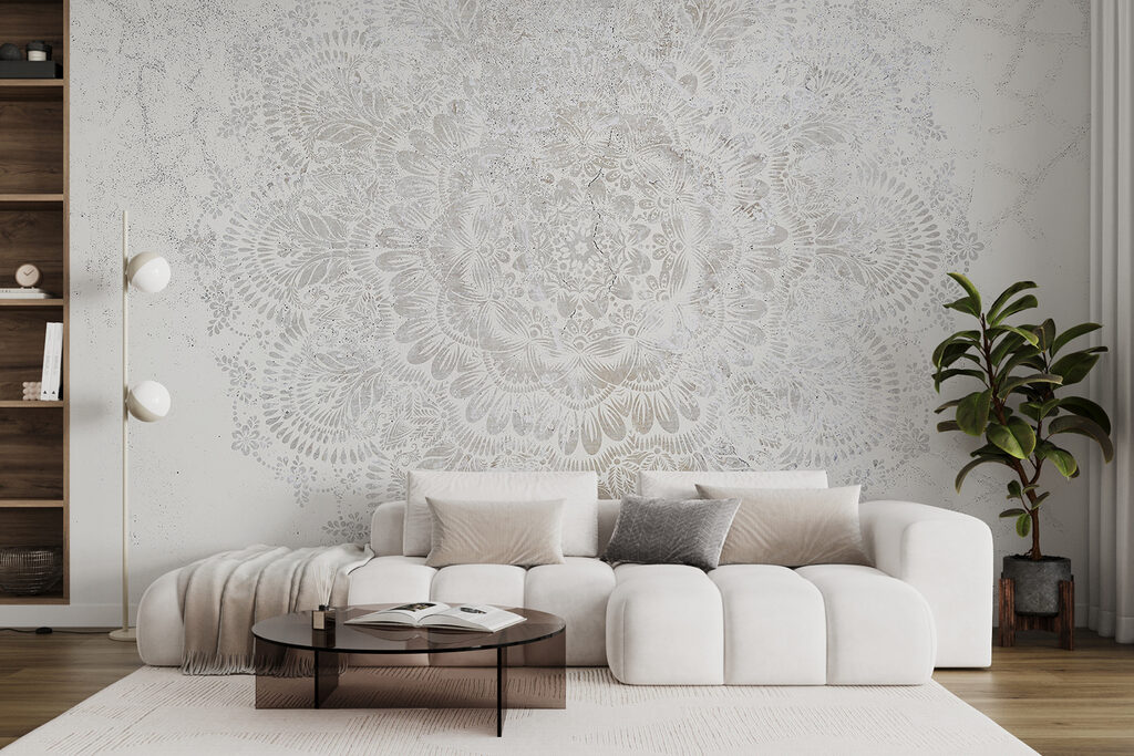 Biele kvetinové ornamenty — interiér 3