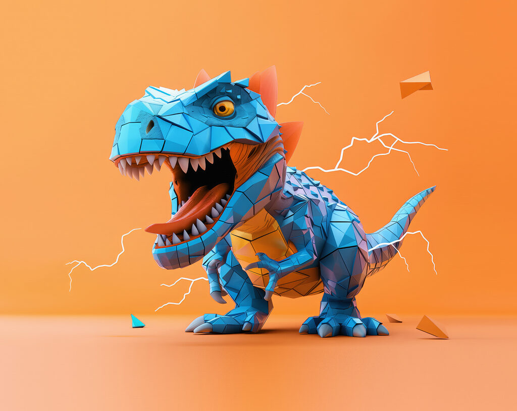 Modrý dinosaurus — celý dizajn