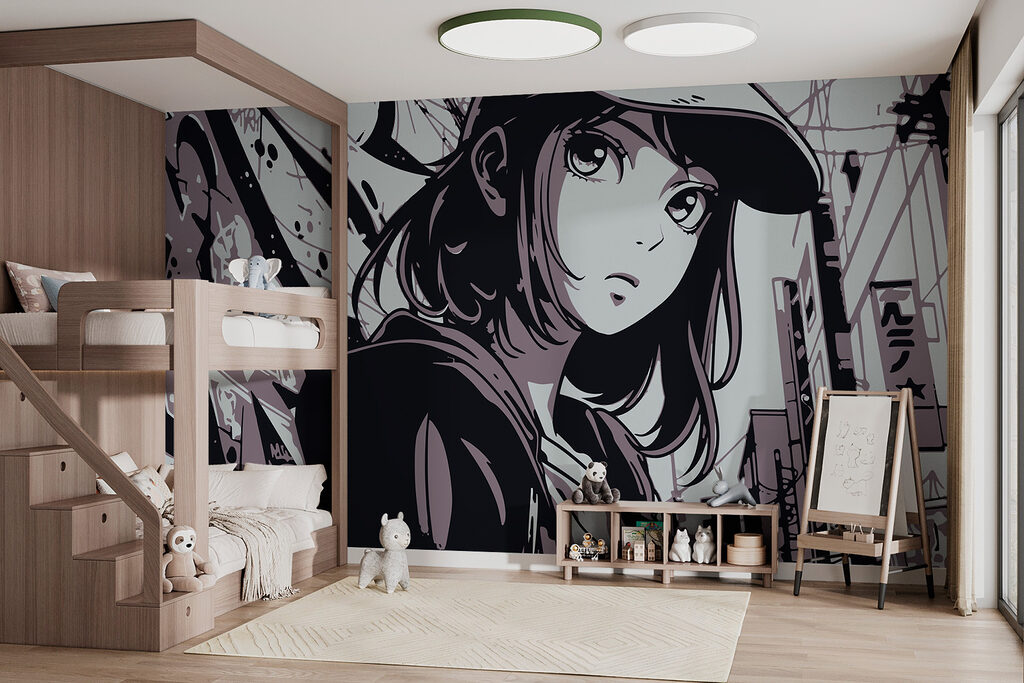 Manga dievča na ulici — interiér 1