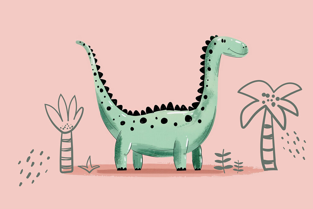 Dinosaurus s dlhým krkom — celý dizajn