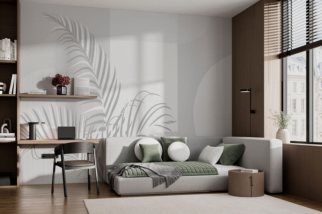 Palmové listy a geometria — interiér 2