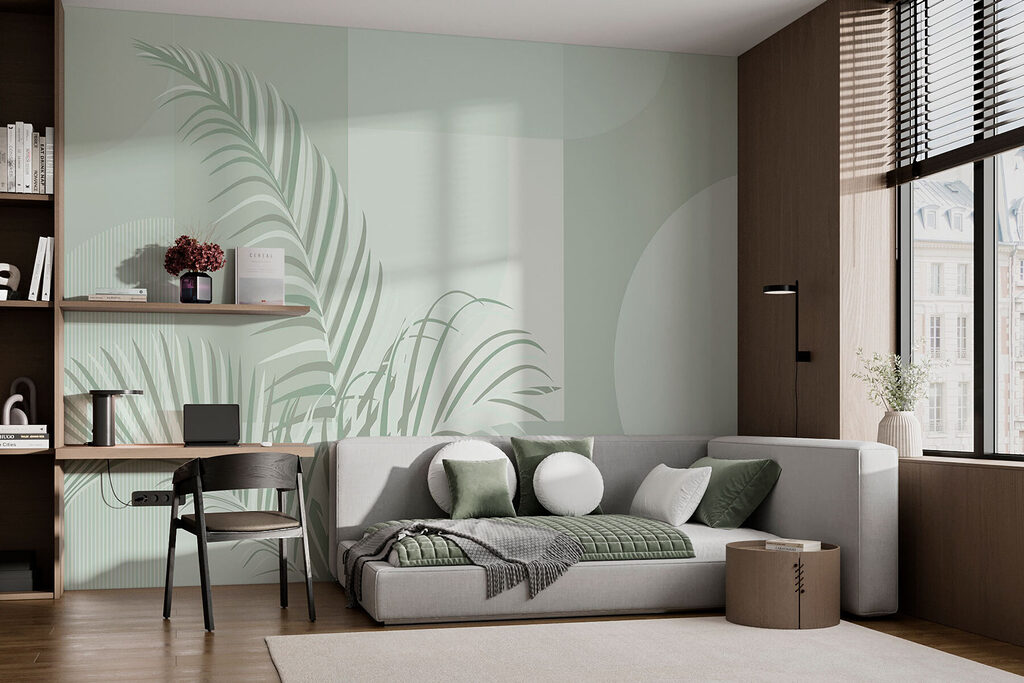 Palmové listy a geometria — interiér 2