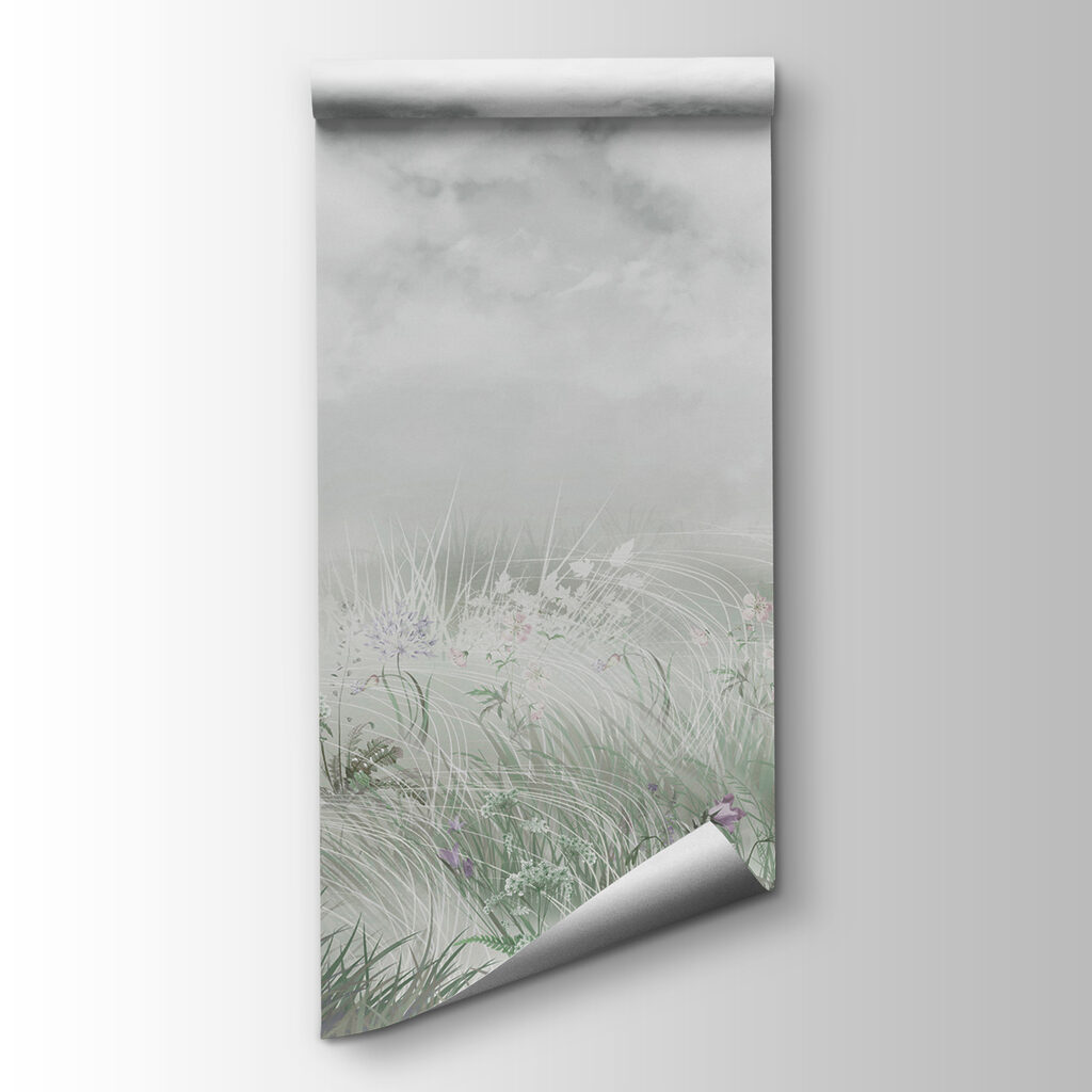 Kvetinová lúka pod oblakmi — pohľad na tovar
