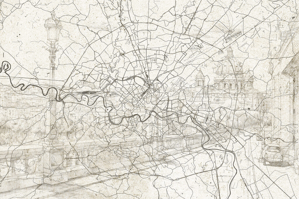 Mapa mesta s riekou — celý dizajn