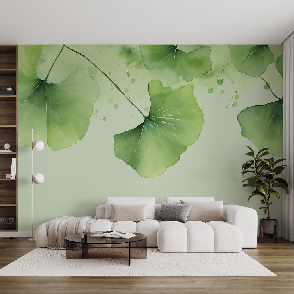 Visiace okrúhle listy — interiér 1