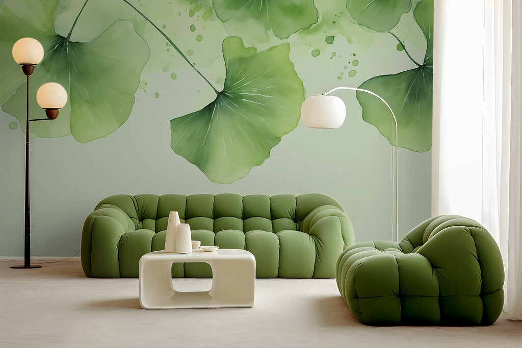 Visiace okrúhle listy — interiér 2
