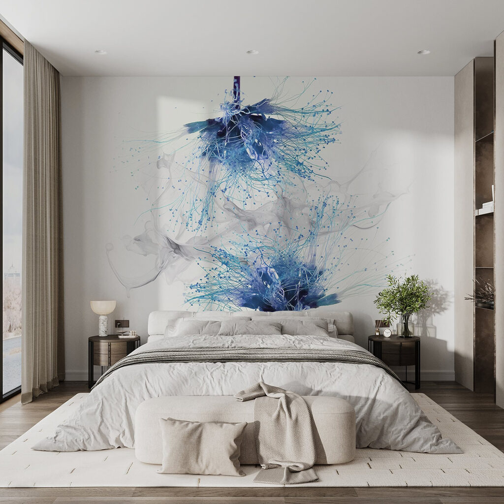 Kvety v striekancoch — interiér 1