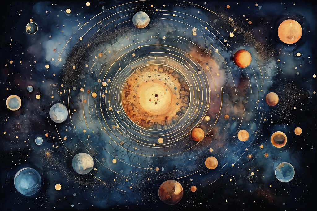 Slnko medzi planétami — celý dizajn