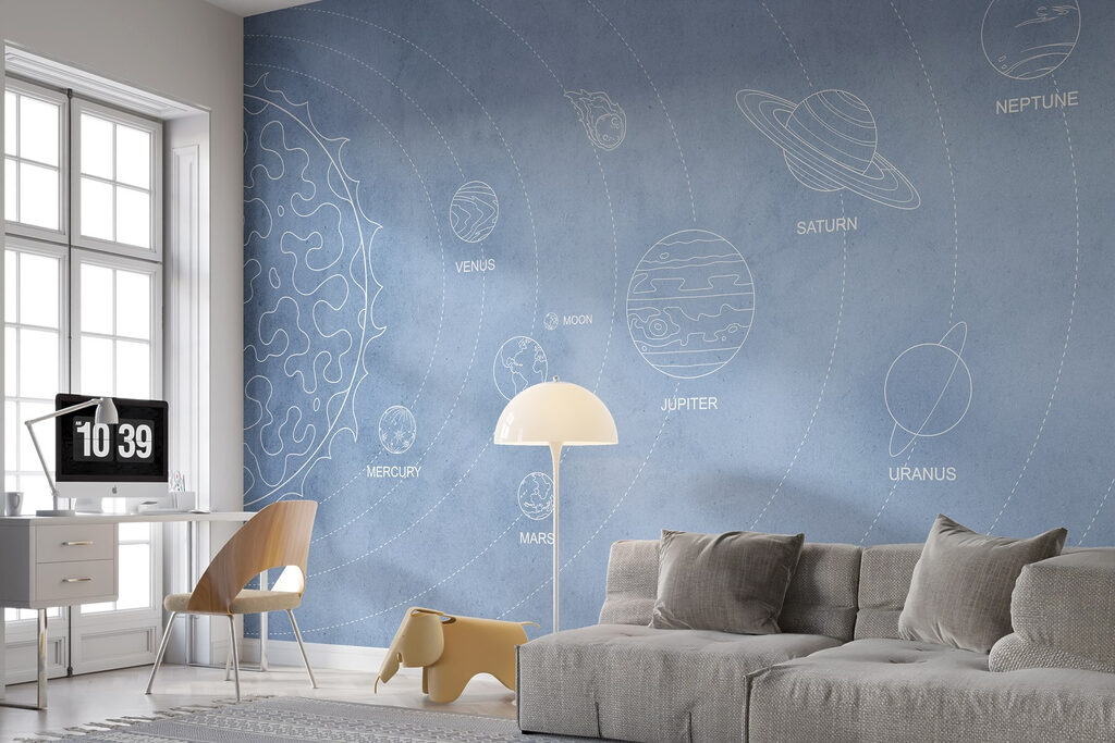 Mapa slnečnej sústavy v interiéri