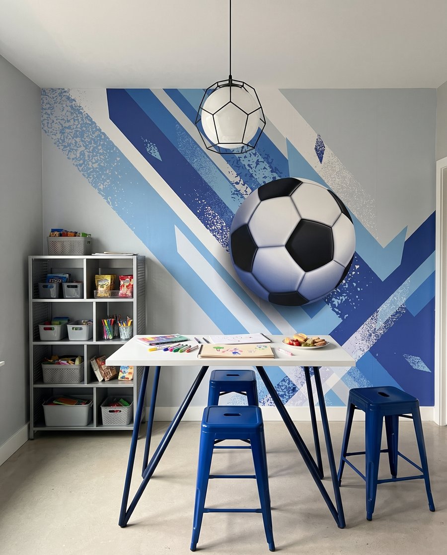 Futbalová lopta medzi pásmi — interiér 3