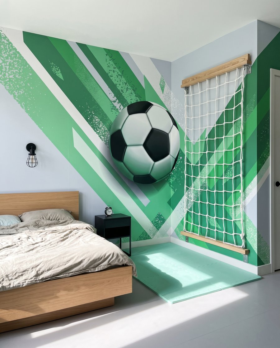 Futbalová lopta medzi pásmi — interiér 1