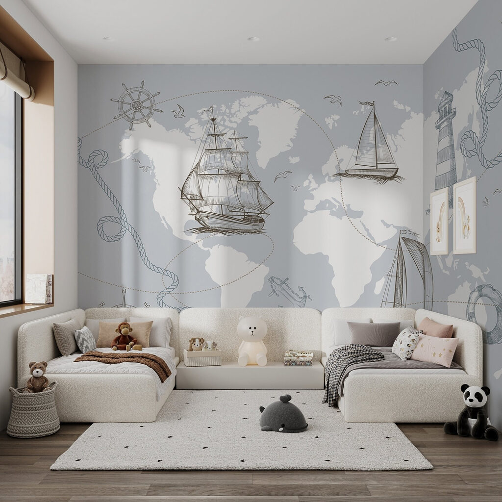 Mapa sveta s loďami — interiér 4