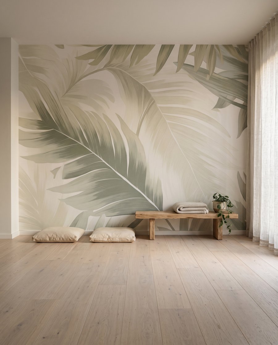 Bledé palmové listy — interiér 4