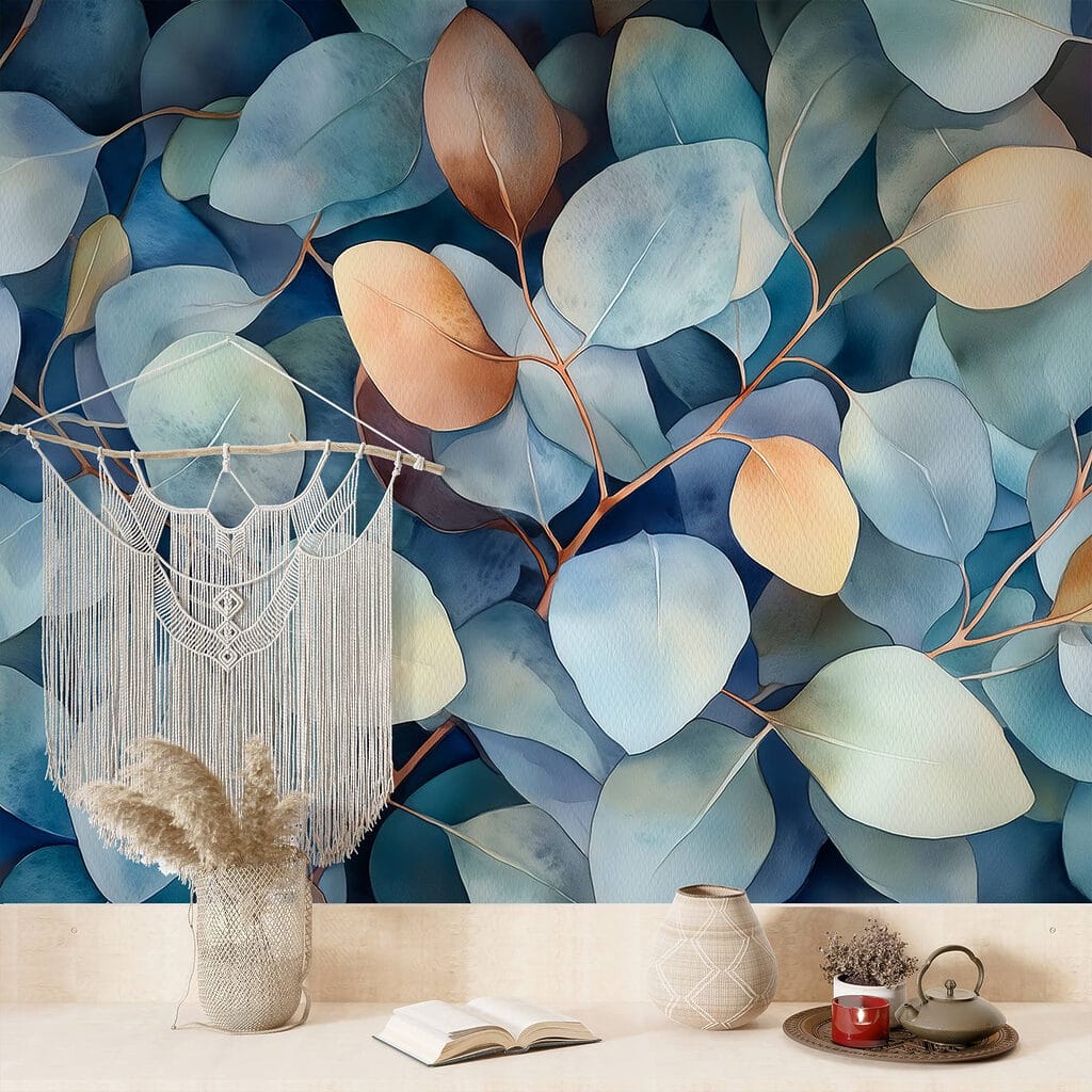 Modrozelené okrúhle listy — interiér 3