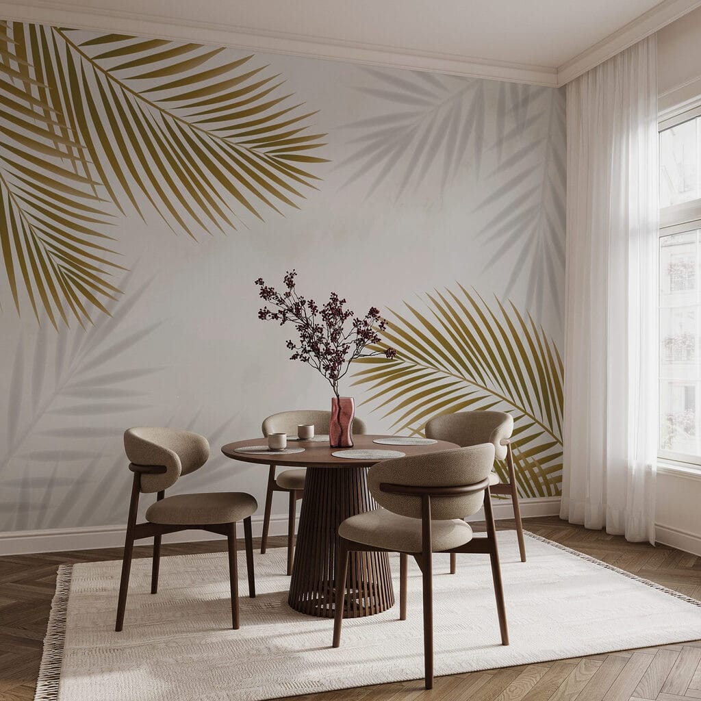 Palmové listy z rohov — interiér 2