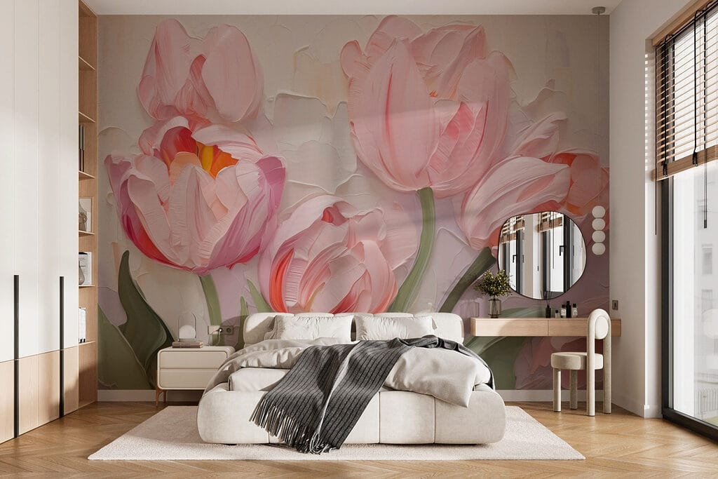 Ružové tulipány — interiér 1