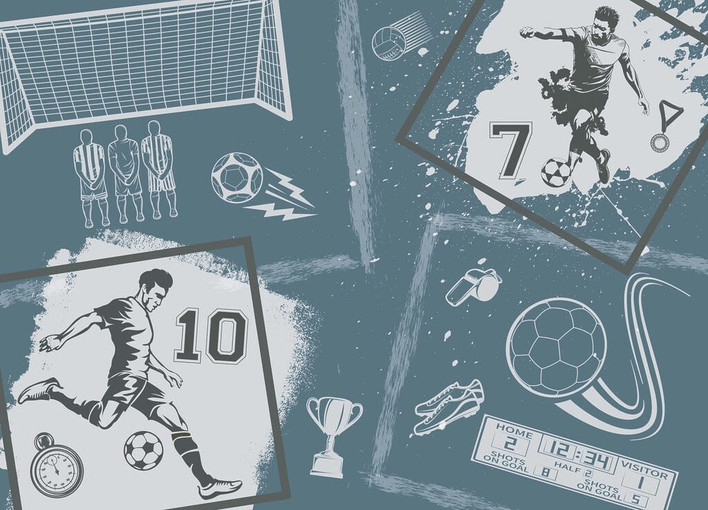 Futbalová koláž — celý dizajn