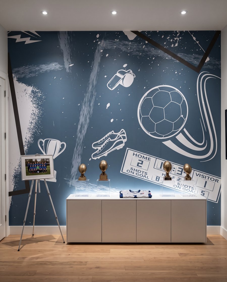 Futbalová koláž — interiér 7