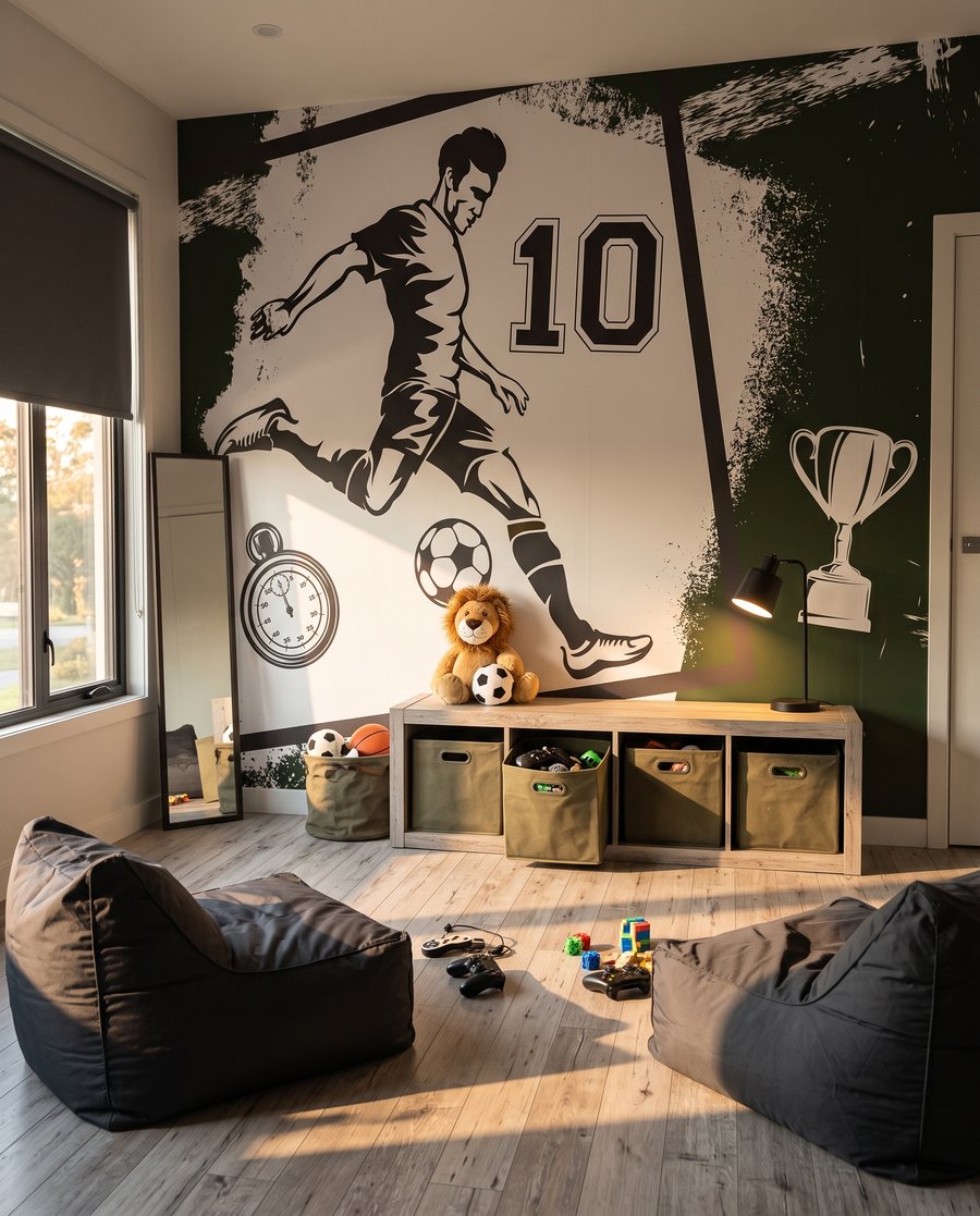Futbalová koláž — interiér 8