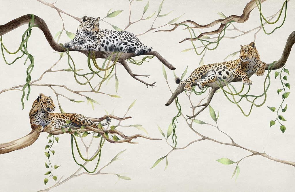 Leopardy na konároch — celý dizajn