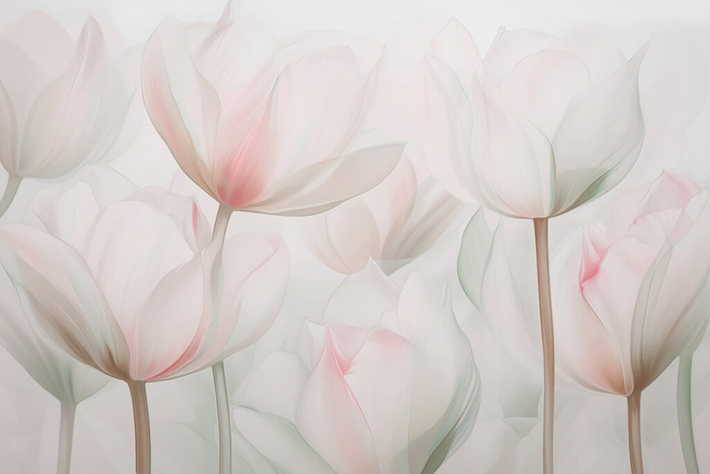 Jemné tulipány — celý dizajn