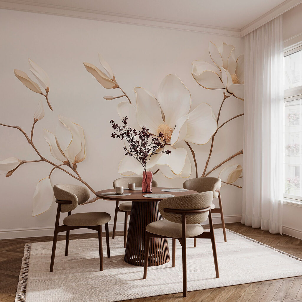 Biela magnólia na konárikoch — interiér 2