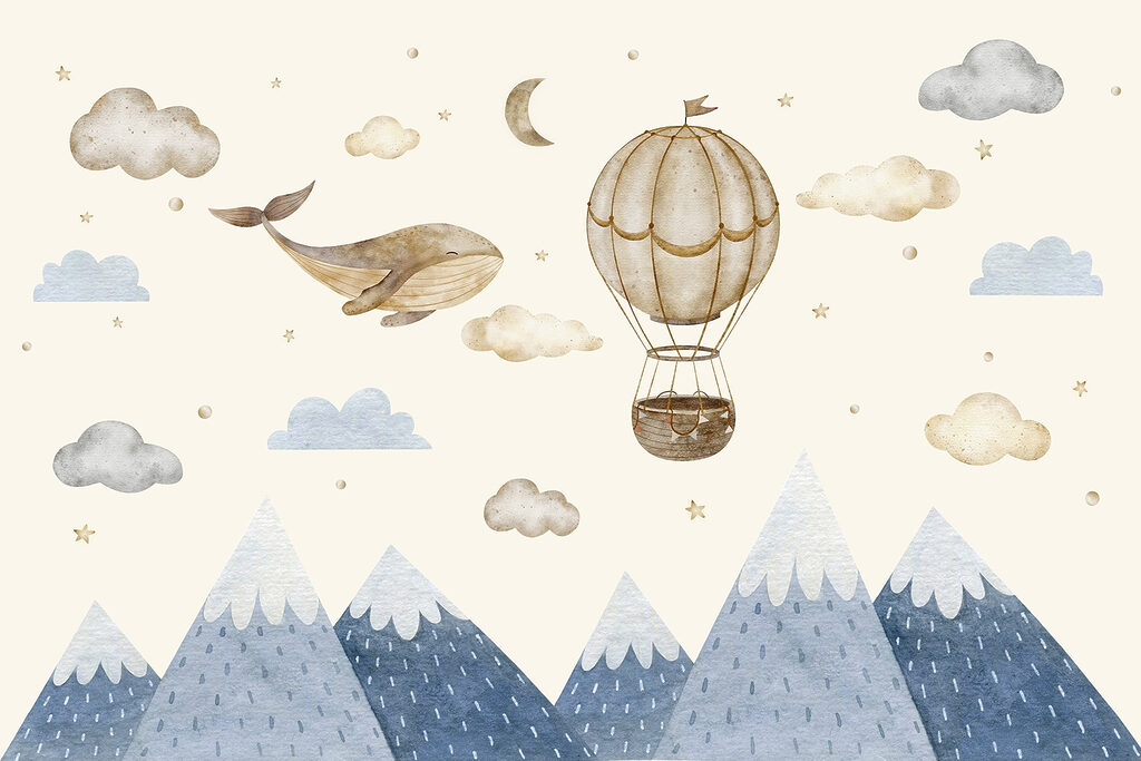 Veľryba a balón — celý dizajn