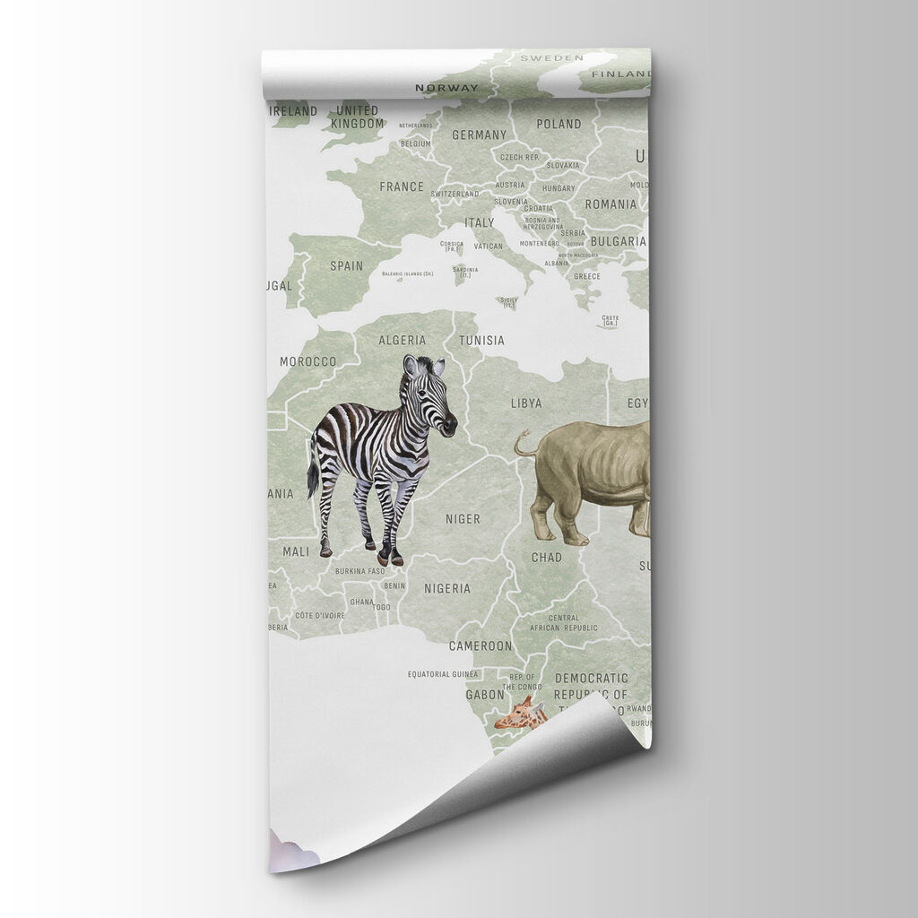 Mapa sveta s balónmi — pohľad na tovar