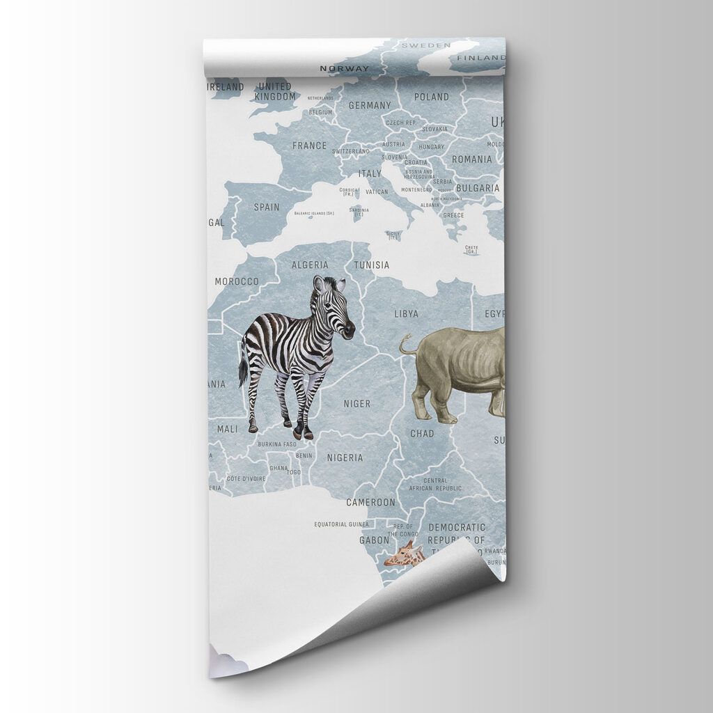 Mapa sveta s balónmi — pohľad na tovar