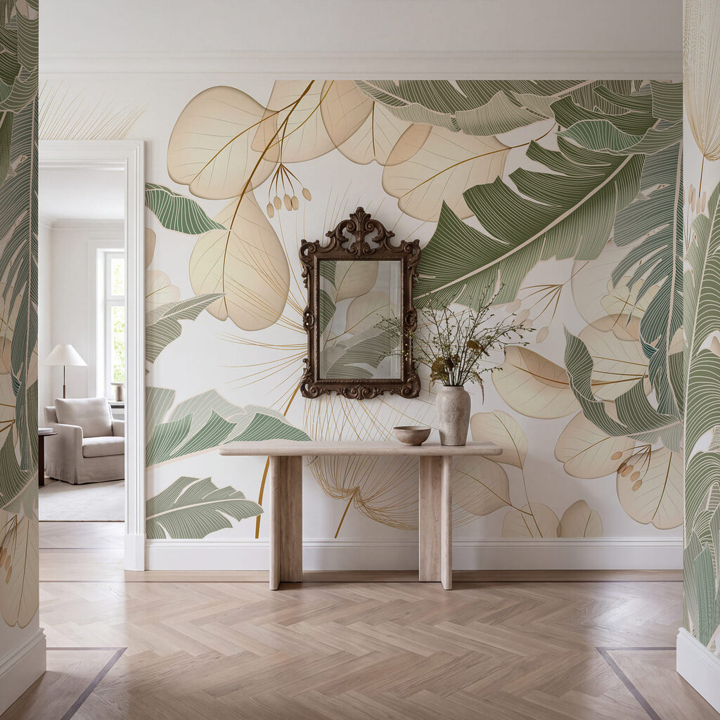 Palmové listy s obrysmi — interiér 2