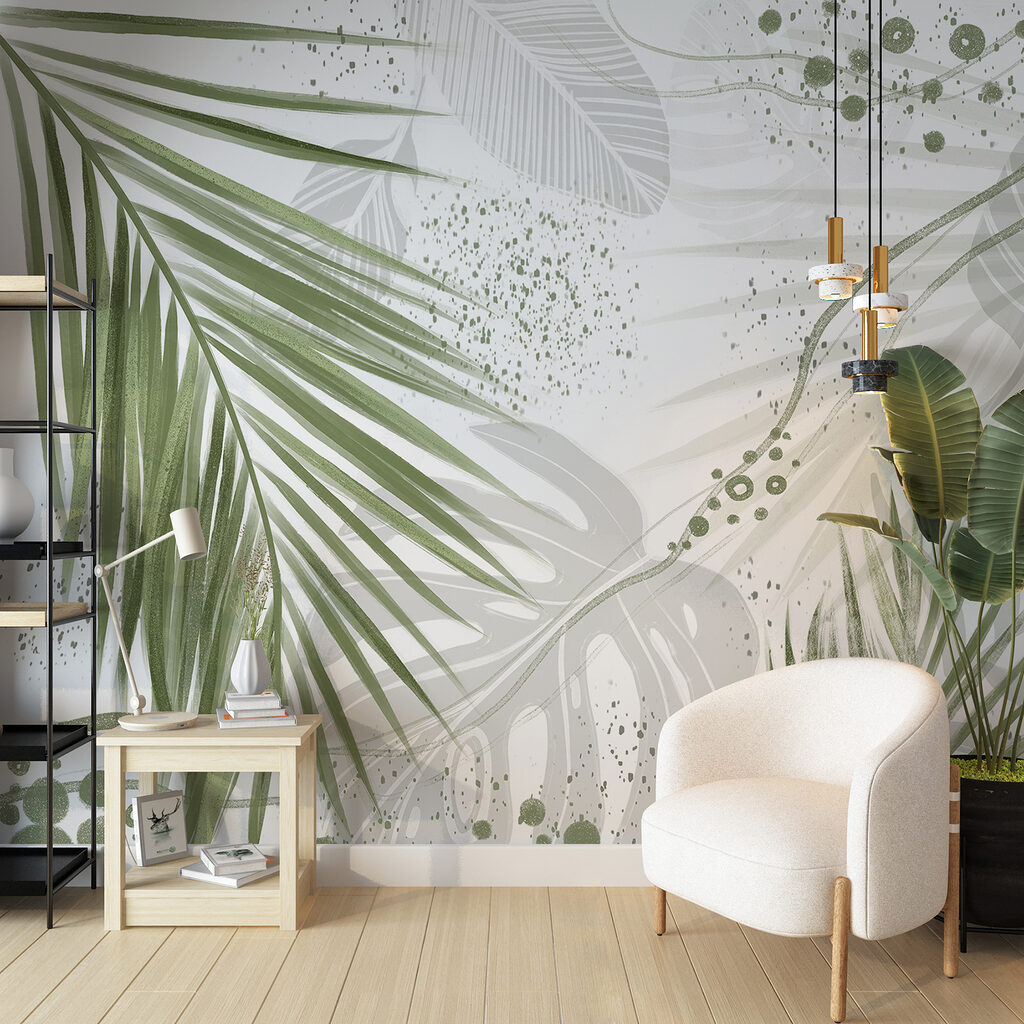 Palmové listy s bodkami — interiér 3