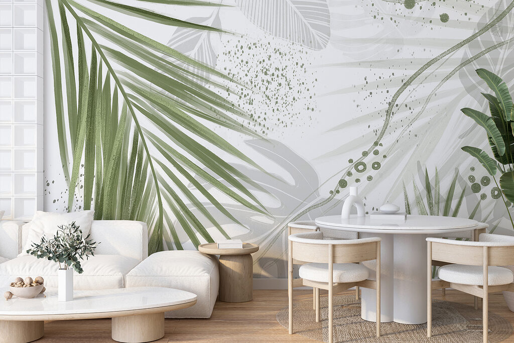 Palmové listy s bodkami — interiér 4