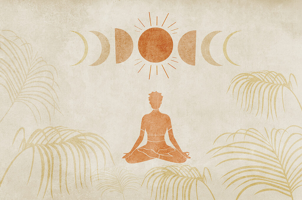 Meditácia pod fázami mesiaca — celý dizajn