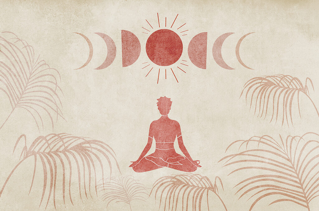 Meditácia pod fázami mesiaca — celý dizajn